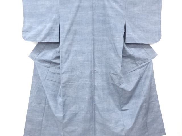 リサイクル　未使用品　雨縞織り出し手織り紬単衣着物